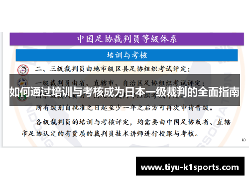 如何通过培训与考核成为日本一级裁判的全面指南
